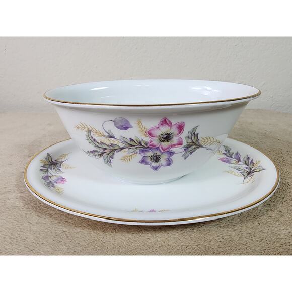 Hutschenreuther Gravy Bowl w Plate Turvel Porcelain Bavaria Germany US Zone Vtg - Picture 6 of 13